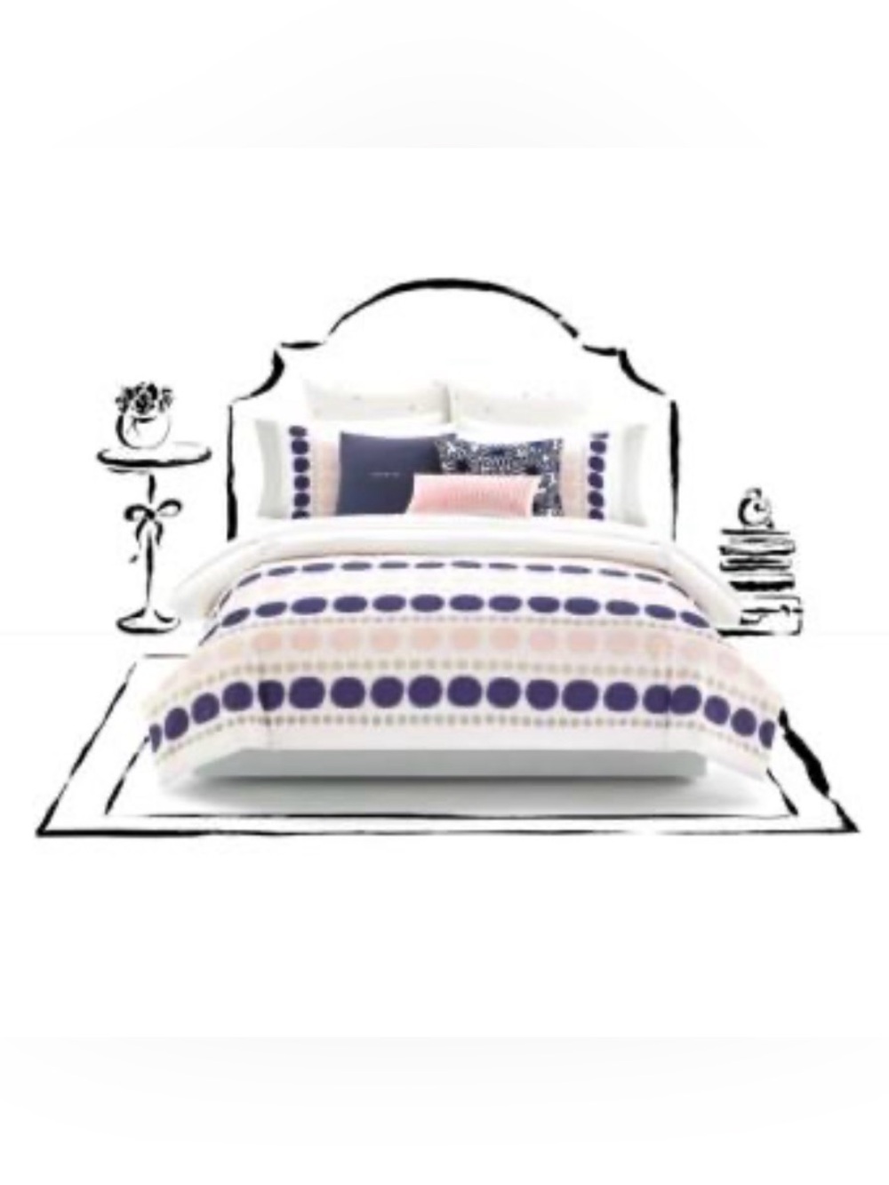 Like new Kate Spade Ikat Dot Queen 100% cotton duvet